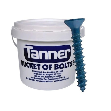 Tanner Concrete Screw Anchor, 1/4" Dia., Flat, 1-3/4" L, Carbon Steel Stalgard Blue TB-878